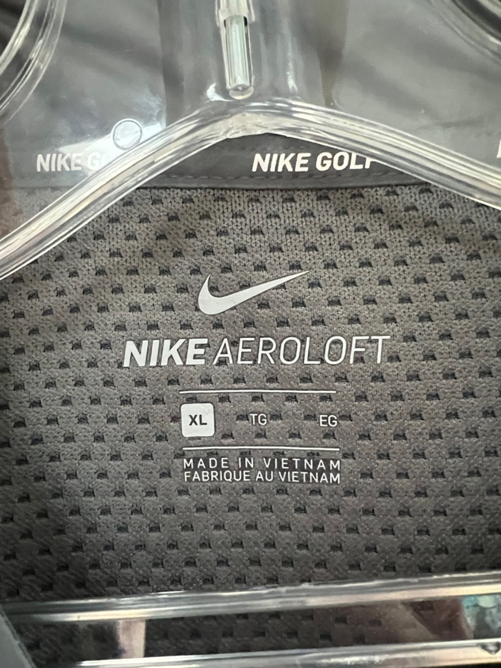 Nike Grey Quilted Golf Full-Zip Jacket with Silver Swoosh size XL - Picture 2 of 4